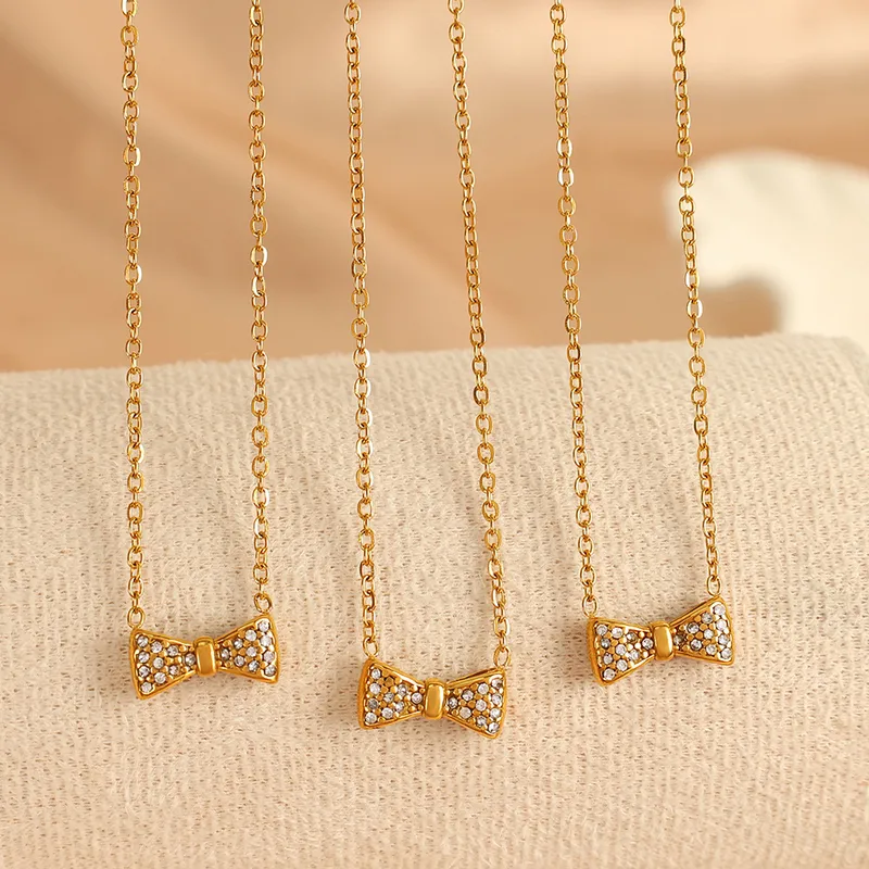 Velline Bow Necklace For Women - 18K Gold Plated