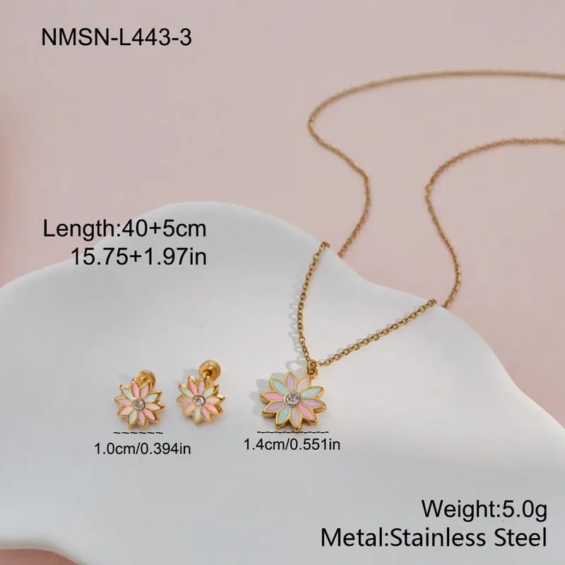 Flower Petal Charm Kids Jewelry Combo