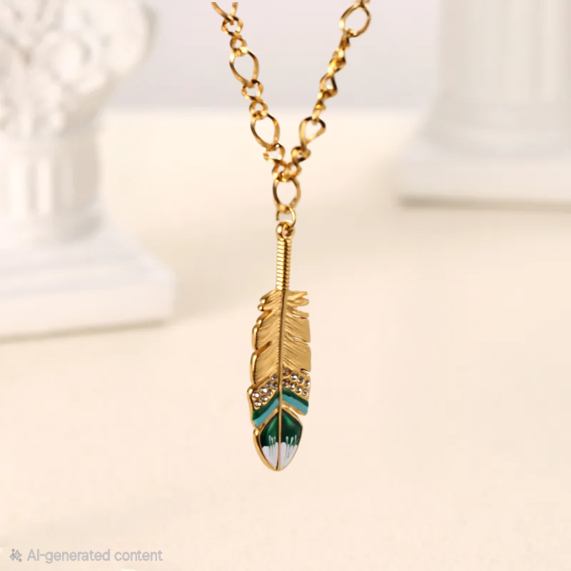 Nomad Feather Necklace for Women - 18K Gold Plated