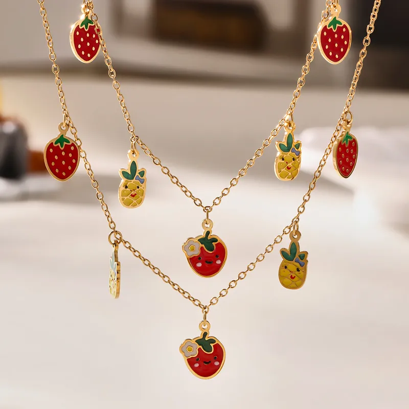 Premium Fruity Charm Kids Jewelry Combo - 18K Gold Plated