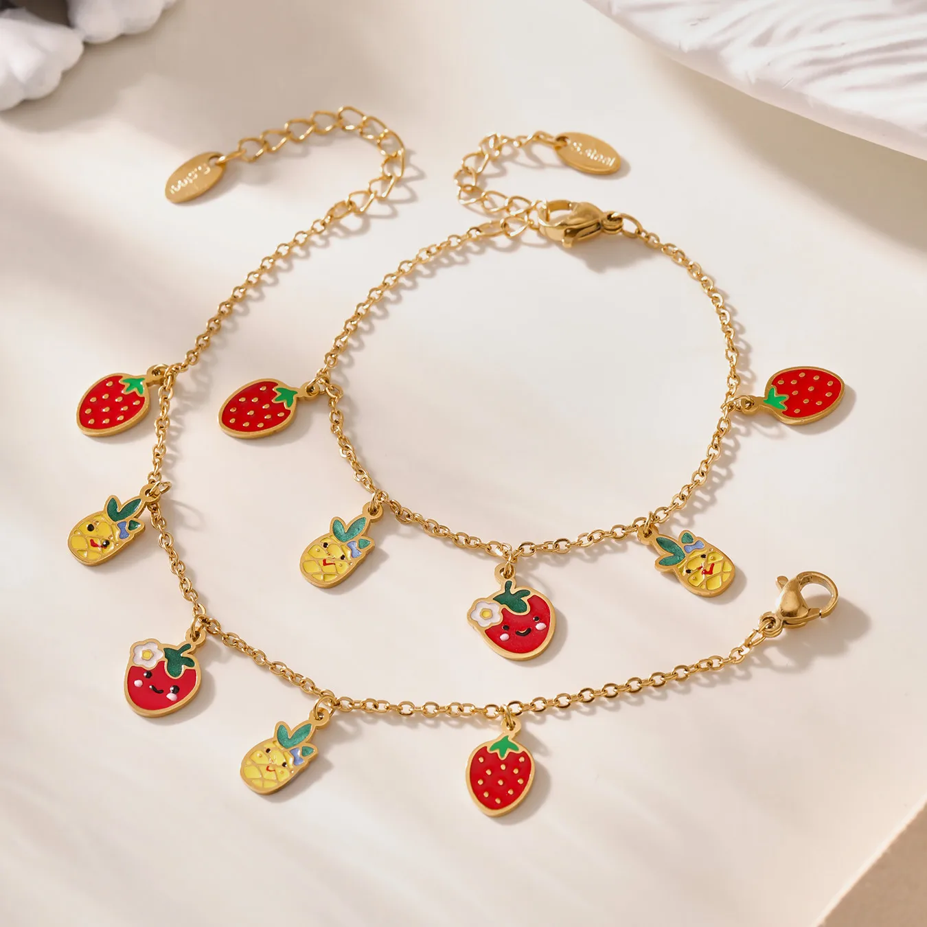 Premium Fruity Charm Kids Jewelry Combo - 18K Gold Plated