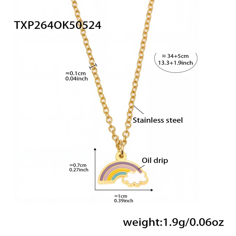 Rainbow Dream Necklace For Kids - 18K Gold Plated